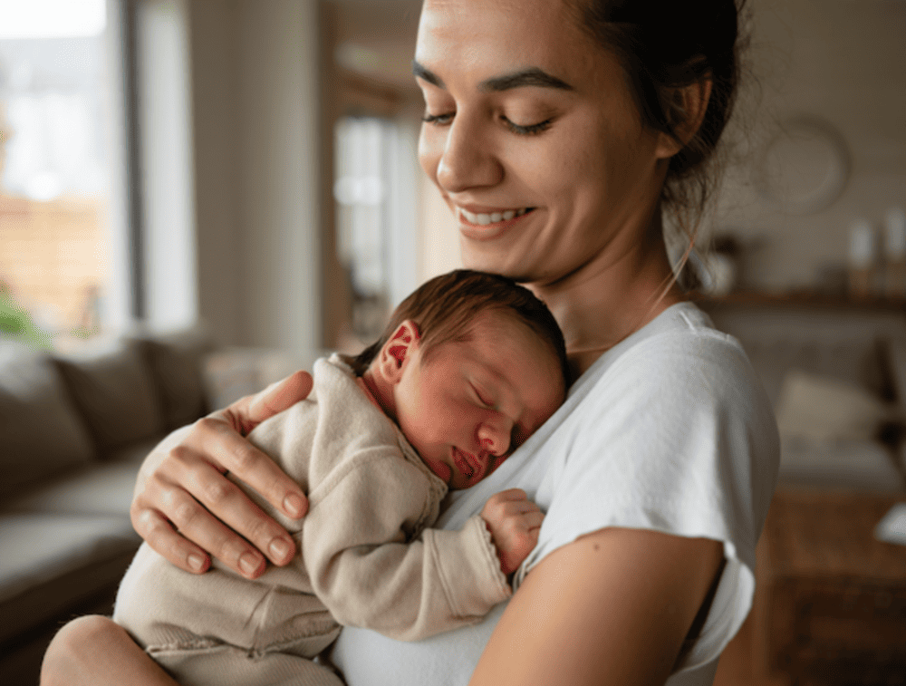 photo d’une maman avec son bébé