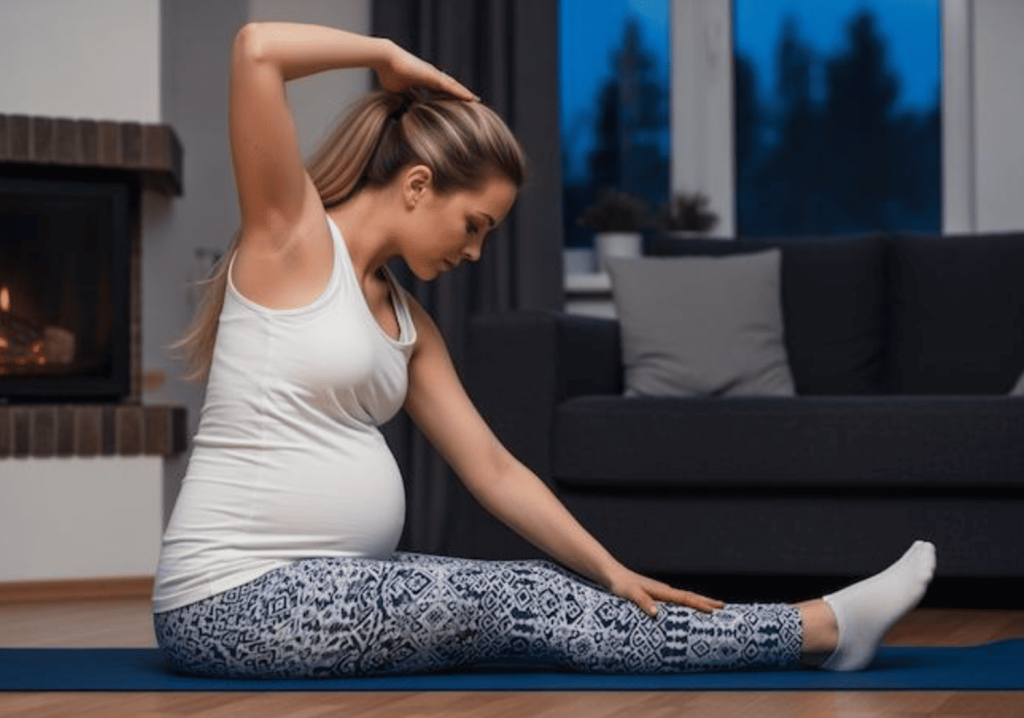photo d’une femme enceinte en train de s’étirer
